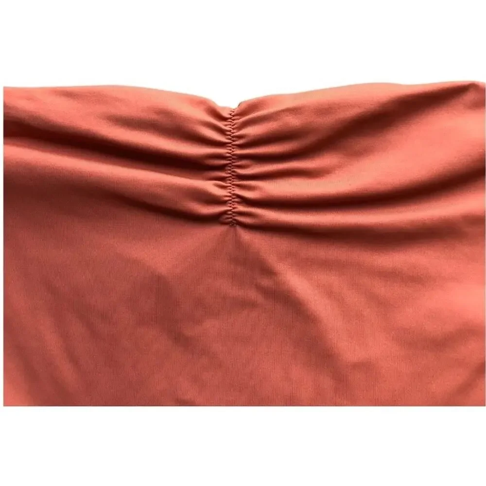 Andie NWT The Symi Sustainable High Leg Cut Low Rise Bikini Bottom Cedar XL
